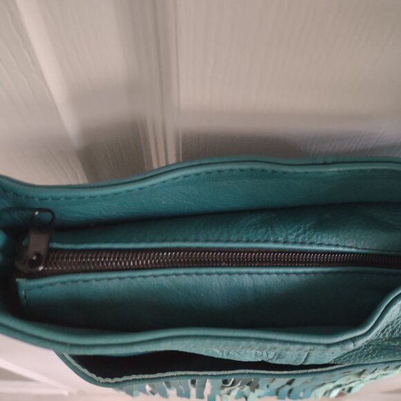 Vintage boho moto western leather fringe crossbody - handmade in Mexico - NWOT - Picture 7 of 11